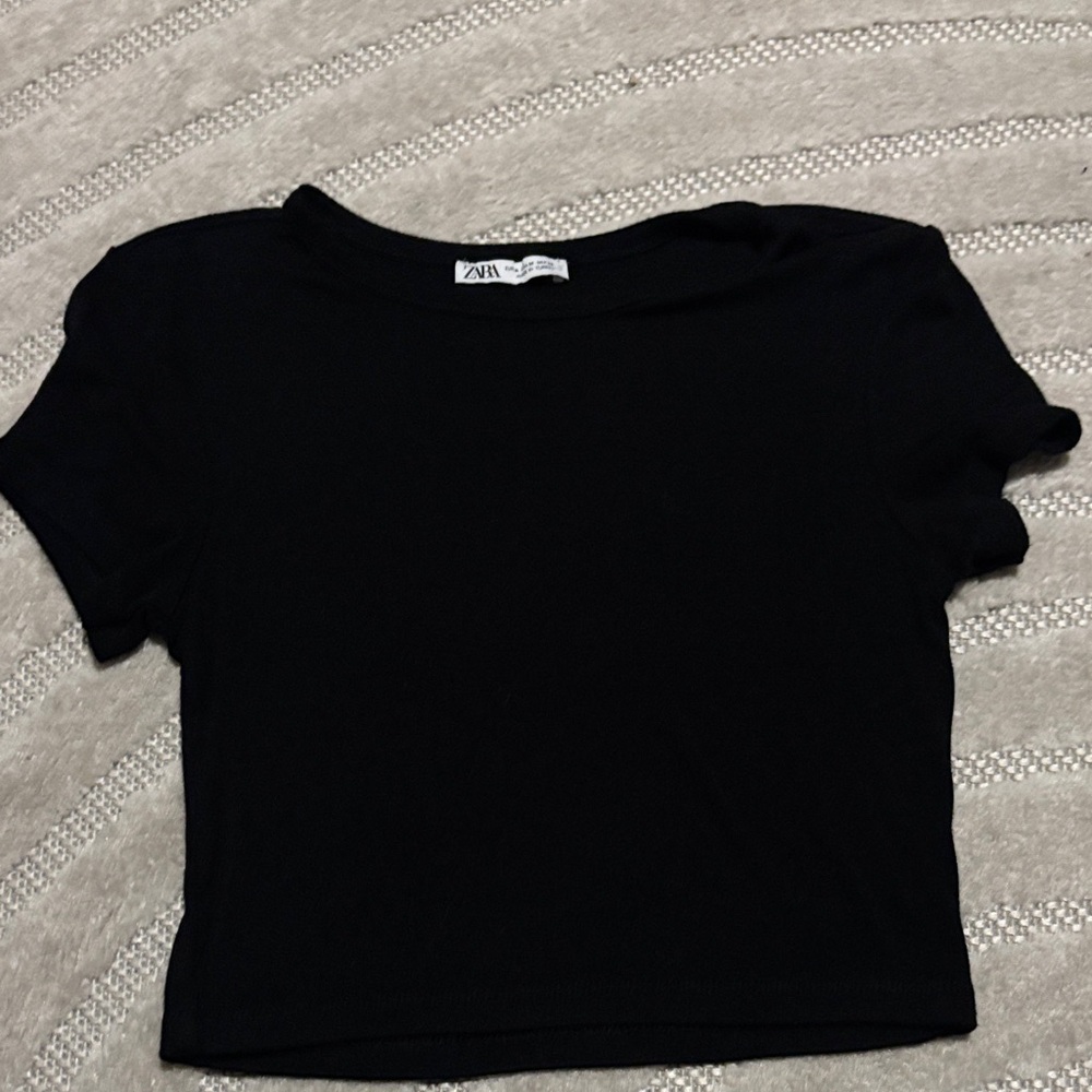 Zara Elegant Black Crop Top
